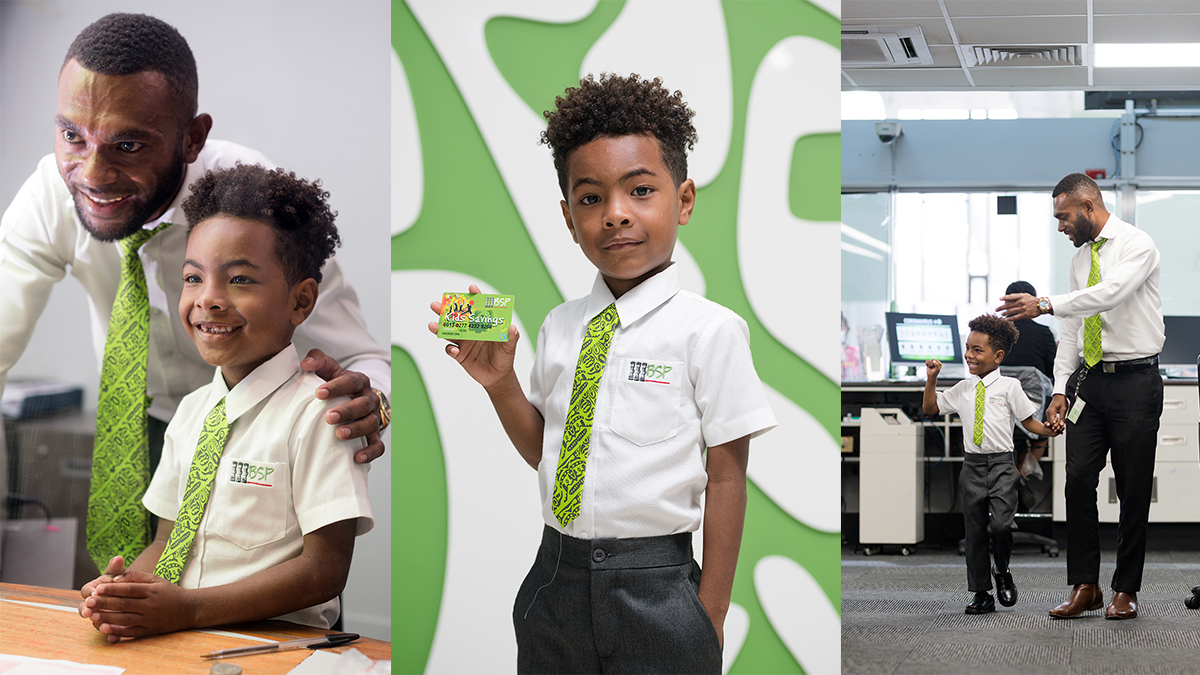 COUNTING THE MONEY – 5-YEAR-OLD AT THE BANK OF SOUTH PACIFIC