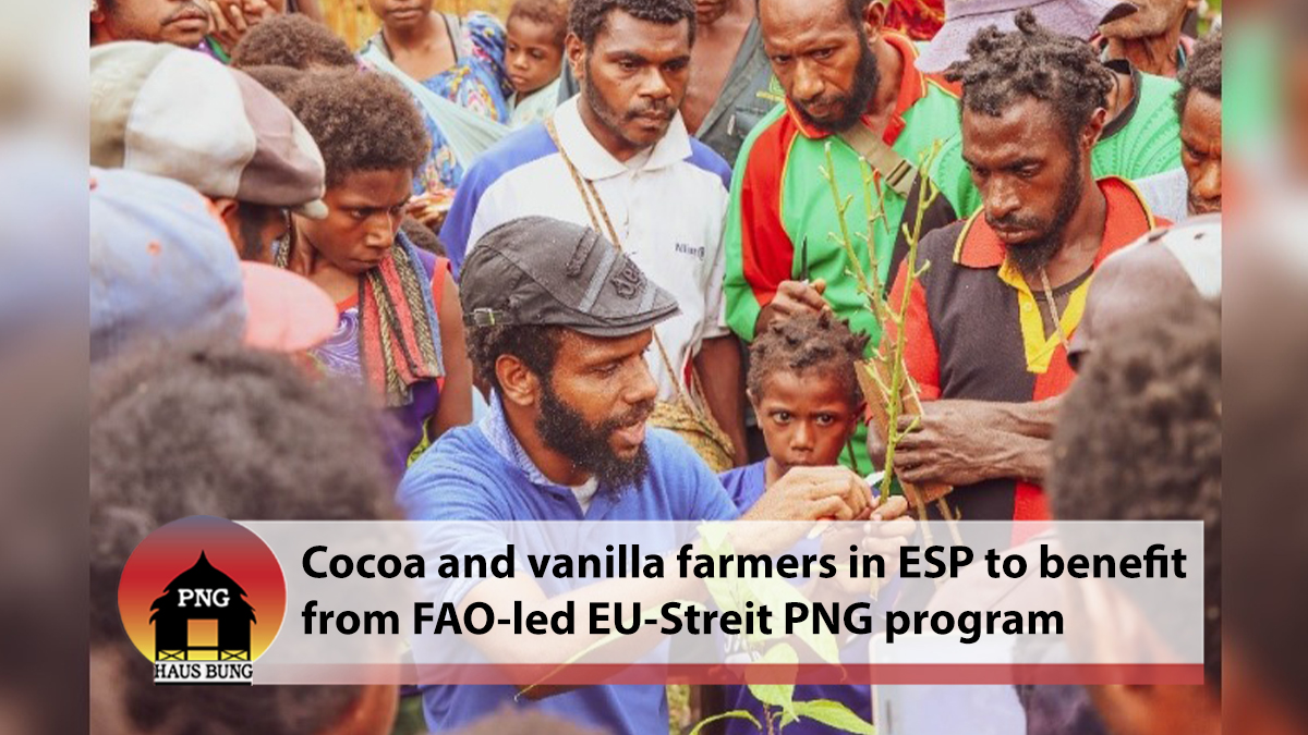 FAO-LED EU-STREIT PNG PROGRAMME PROVIDES TECHNICAL SUPPORT TO BENEFIT 2000 COCOA AND VANILLA FAMILIES IN EAST SEPIK PROVINCE