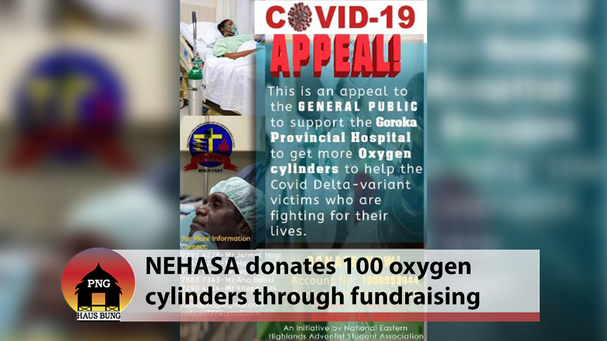 100 OXYGEN CYLINDERS PURCHASED THROUGH PROCEEDS FROM FUNDRAISING DRIVE