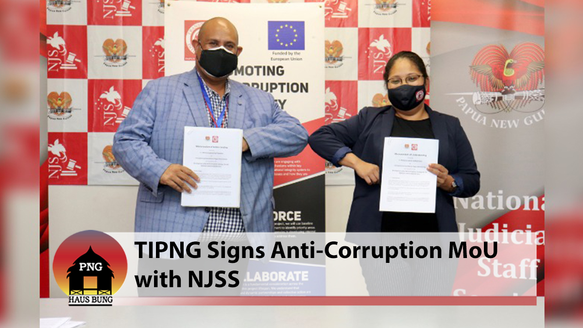 TIPNG SIGNS ANTI-CORRUPTION MOU WITH NJSS