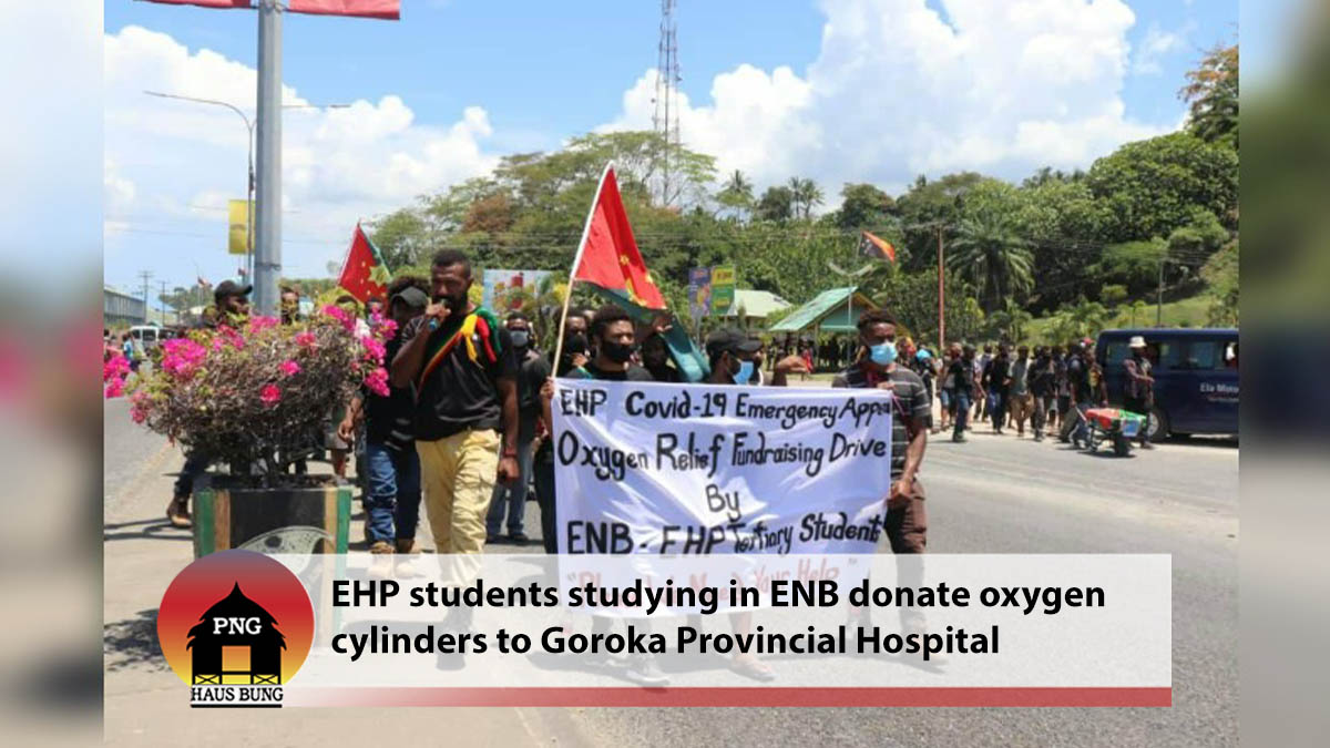 EHP TERTIARY STUDENTS IN ENB PURCHASE 50 OXYGEN CYLINDERS FOR PROVINCIAL HOSPITAL