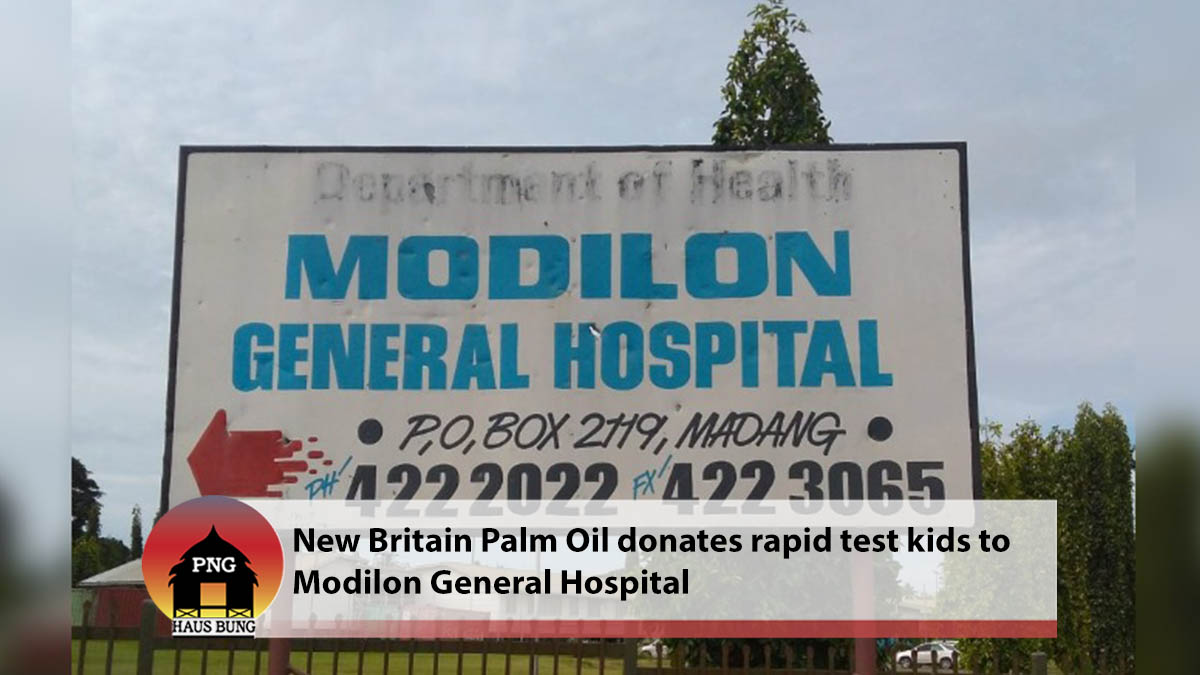MODILON HOSPITAL RECEIVES NEW COVID RDT KITS FROM NEW BRITAIN PALM OIL FOUNDATION