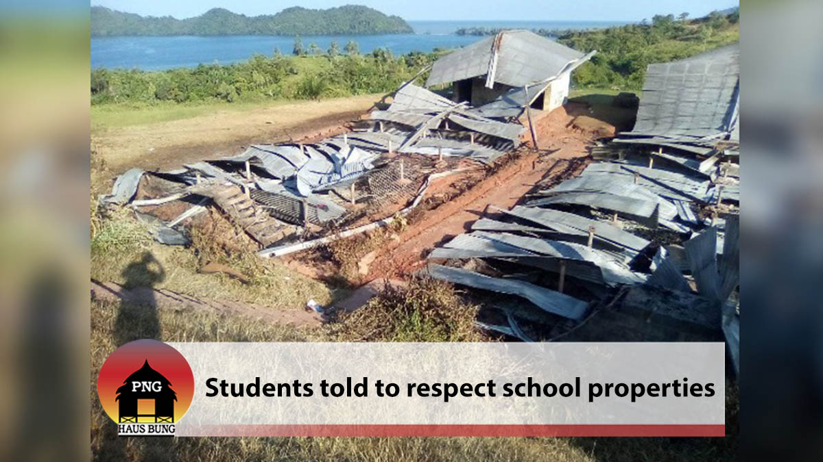 MINISTER FOR EDUCATION CALLS ON STUDENTS NOT TO DAMAGE SCHOOL PROPERTIES