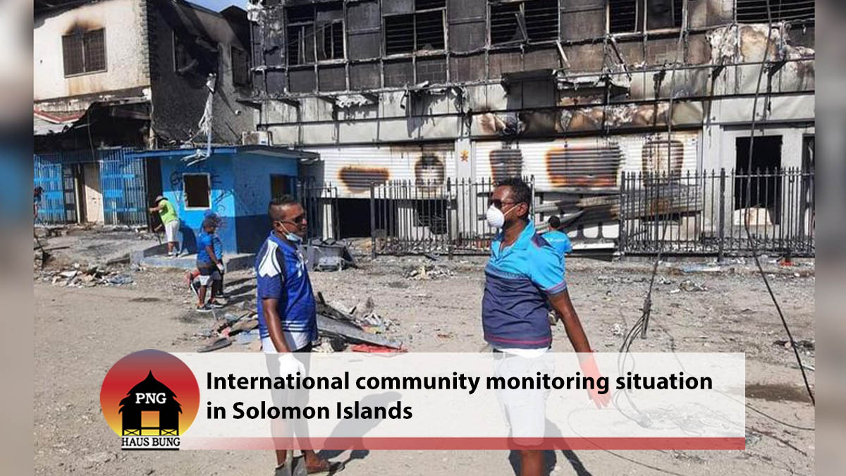 INTERNATIONAL COMMUNITY MONITORING SITUATION IN SOLOMON ISLANDS