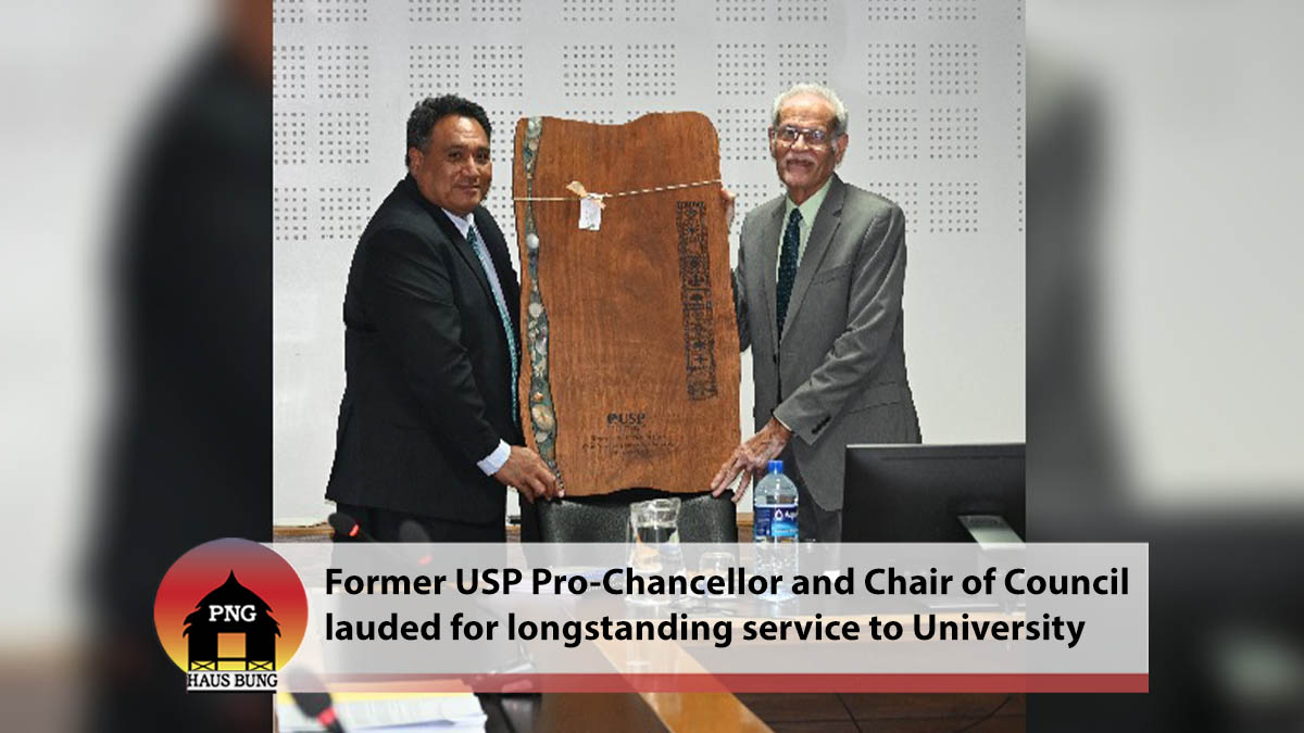 USP PRO-CHANCELLOR AND CHAIR OF COUNCIL  HONOURED FOR HIS SERVICE AT 92ND USP COUNCIL MEETING