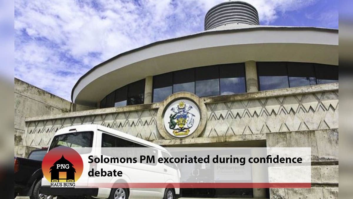 SOLOMONS PM EXCORIATED DURING CONFIDENCE DEBATE