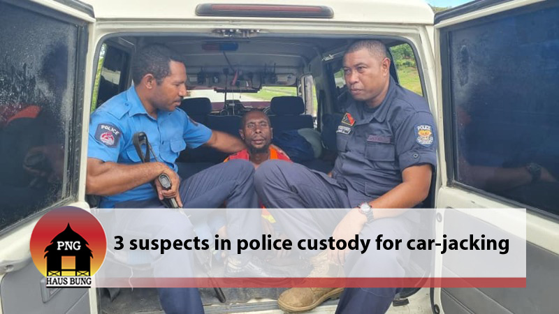 STOLEN CAR RECOVERED, 3 ARRESTED