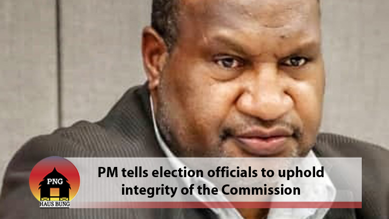 PM MARAPE WANTS RETURNING OFFICERS TO COME FROM GOVERNMENT WORKFORCE AND CHURCH