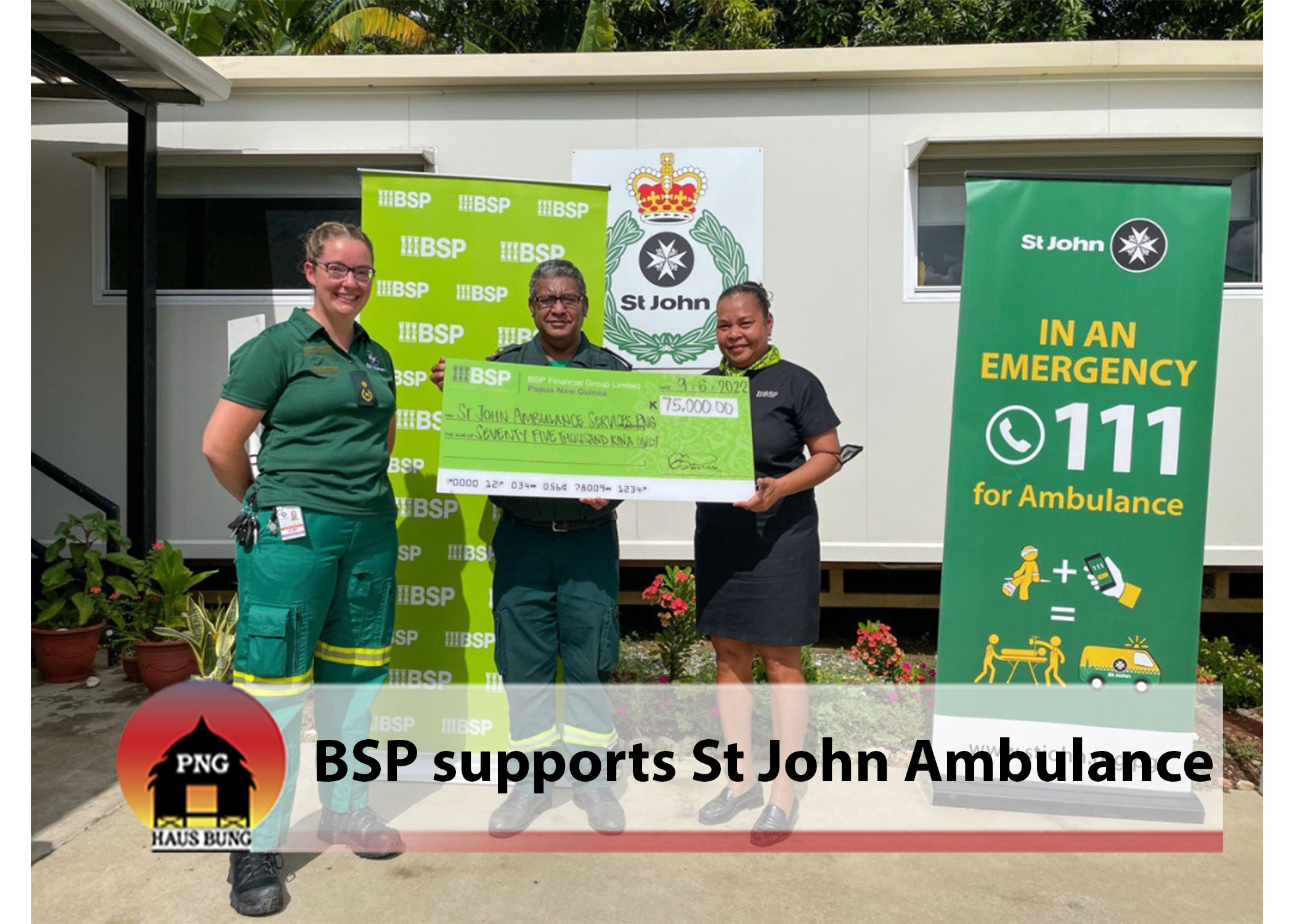 ST JOHN AMBULANCE RECEIVES K75,000 CHEQUE DONATION