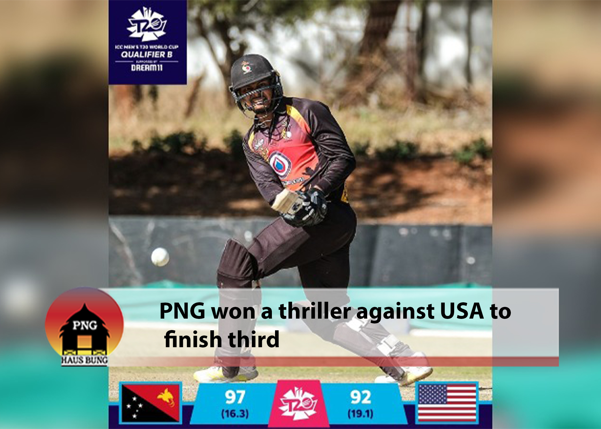 PNG BEAT USA IN ICC T20 MATCH