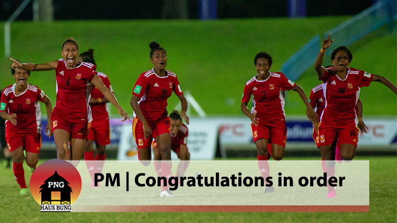 PM MARAPE CONGRATULATES PNG WOMEN’S SOCCER TEAM