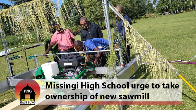 BUSINESS MAN HELPS RURAL HIGH SCHOOL WITH SAWMILL