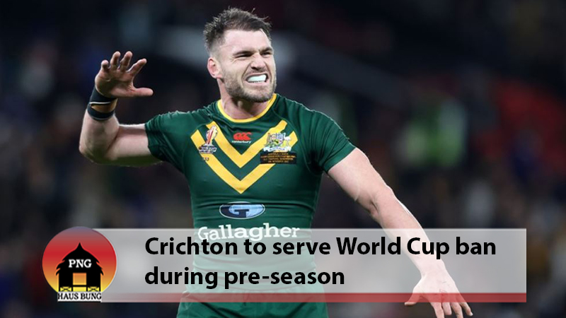 CRICHTON GETS 2 MATCH BAN FOR ELBOW STRIKING ON HARRIS-TAVITA