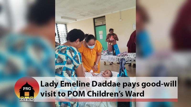 LADY EMELINE VISIT PRESENTS GIFT BAGS TO SICK CHILDREN
