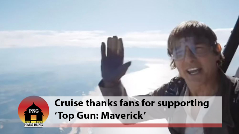CRUISE GOING TO GREAT HEIGHTS TO DELIVER HIS THANK YOU MESSAGE