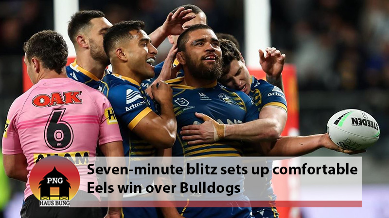 EELS RECORD A COMFORTABLE 30-4 WIN OVER BULLDOGS