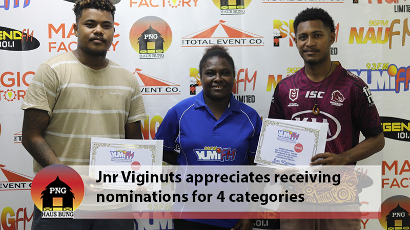 JNR VIGINUTZ RECEIVES 4 NOMINATIONS FOR YUMI FM PNG MUSIK AWARDS