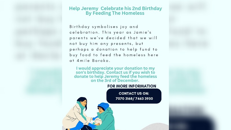 FAMILY TO CELEBRATE SON’S BIRTHDAY BY FEEDING THE HOMELESS
