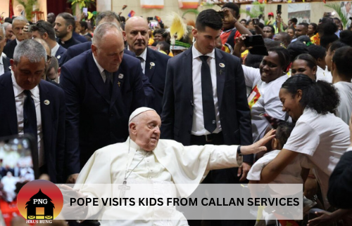 POPE VISITS KIDS FROM CALLAN SERVICES