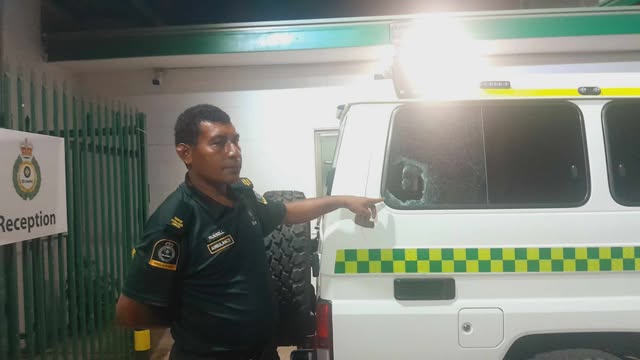AMBULANCE CREW ATTACKED; PREGNANT WOMAN INJURED