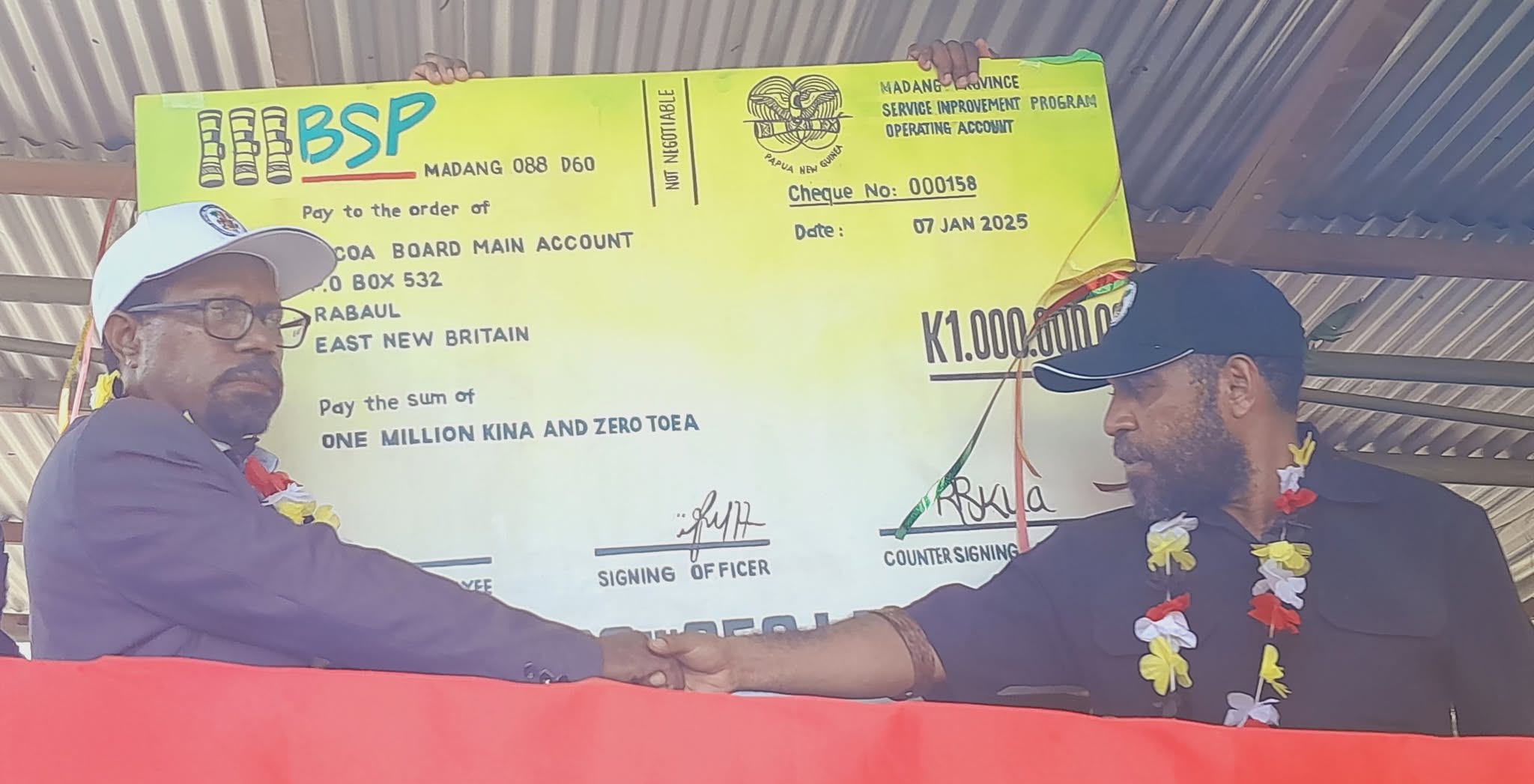 K1 MILLION FOR MADANG COCOA PROGRAM