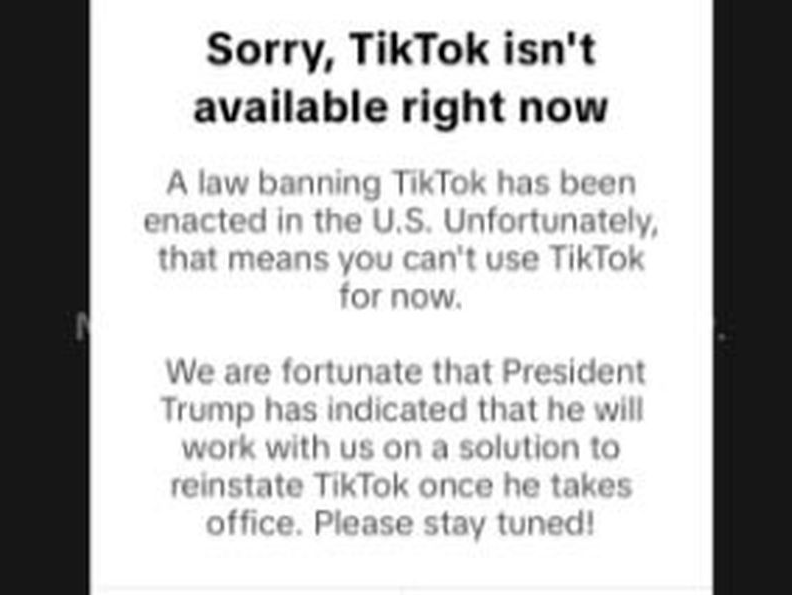 TIKTOK SHUTS DOWN IN THE UNITED STATES HOURS AHEAD OF A BAN