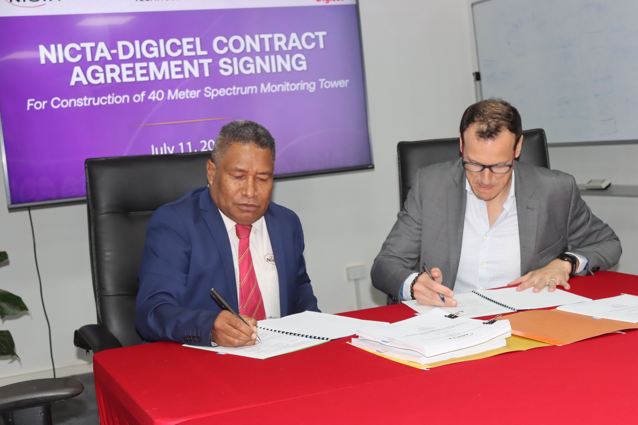 NICTA & DIGICEL SIGN AGREEMENT FOR MONITORING TOWER CONSTRUCTION