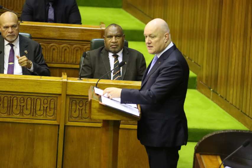 NEW ZEALAND PRIME MINISTER ADDRESSES PNG PARLIAMENT