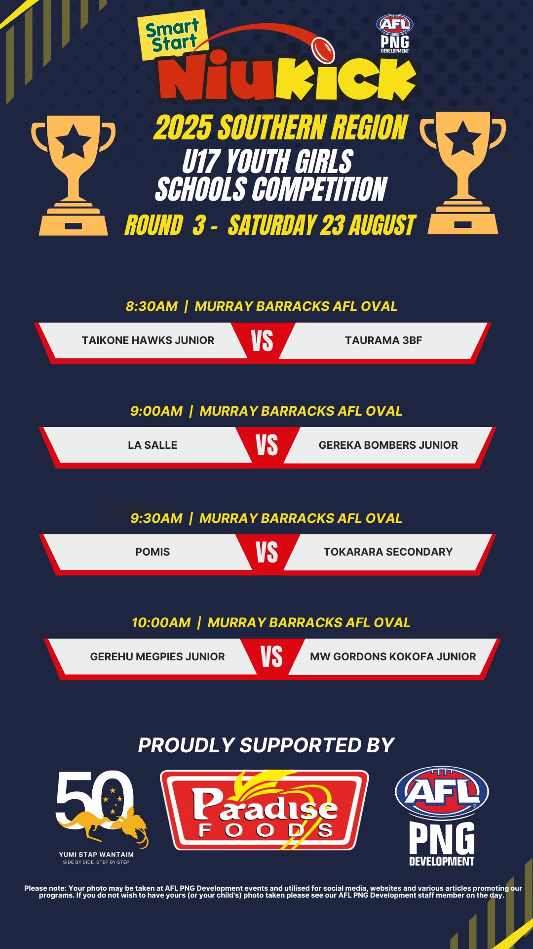 SOUTHERN REGION U17 AFL COMP KICKS OFF TOMORROW