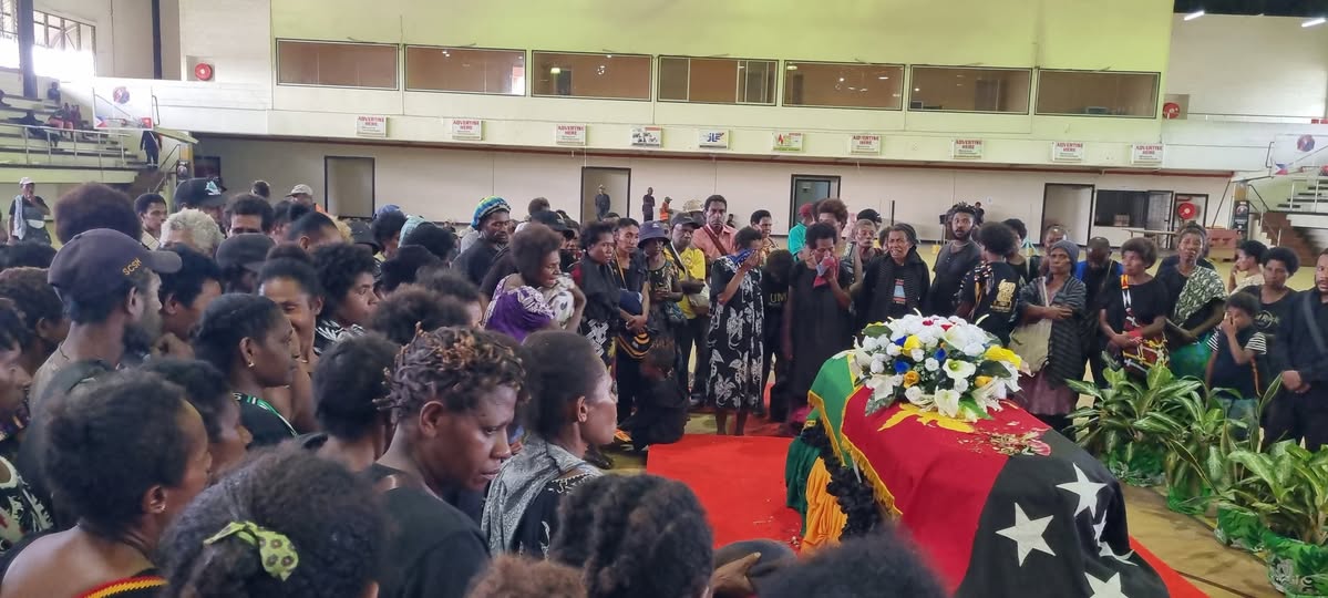 CASKET OF LATE MOROBE GOVERNOR LIES IN REST AT SIR IGNATIUS KILAGE STADIUM