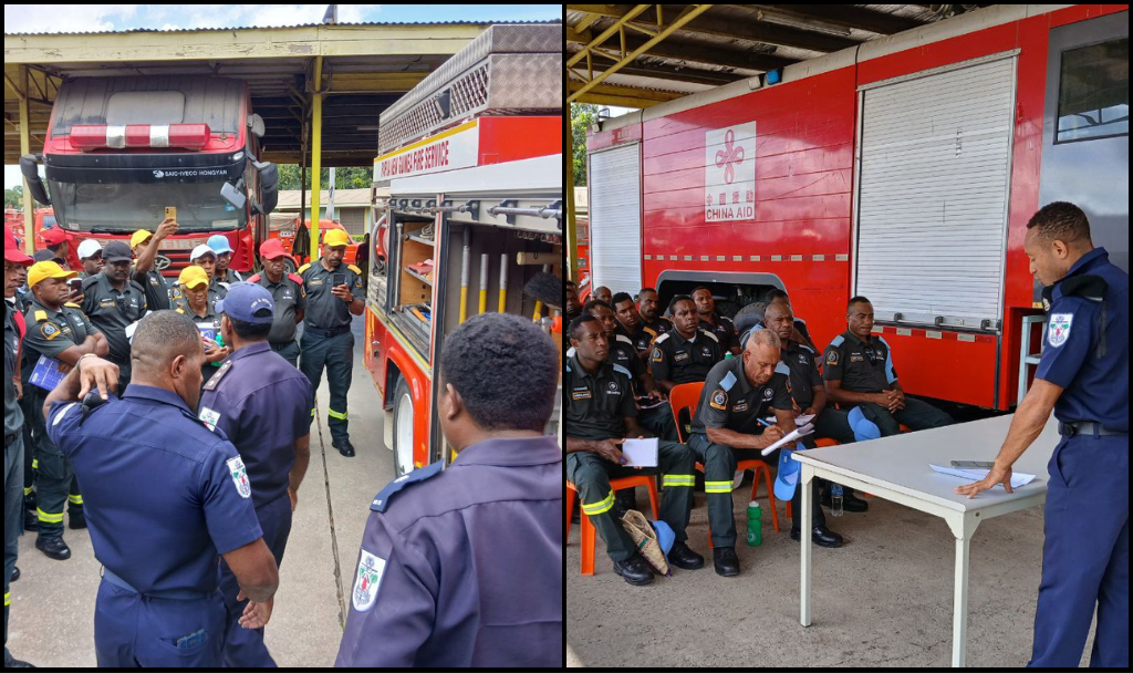 AMBULANCE RECRUITS GAIN FIRST-HAND EXPERIENCE WITH PNG FIRE SERVICE