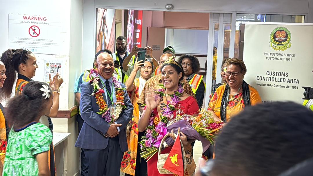 SHE WON THE PACIFIC'S HEART-NOW PNG WELCOMES THEIR QUEEN HOME