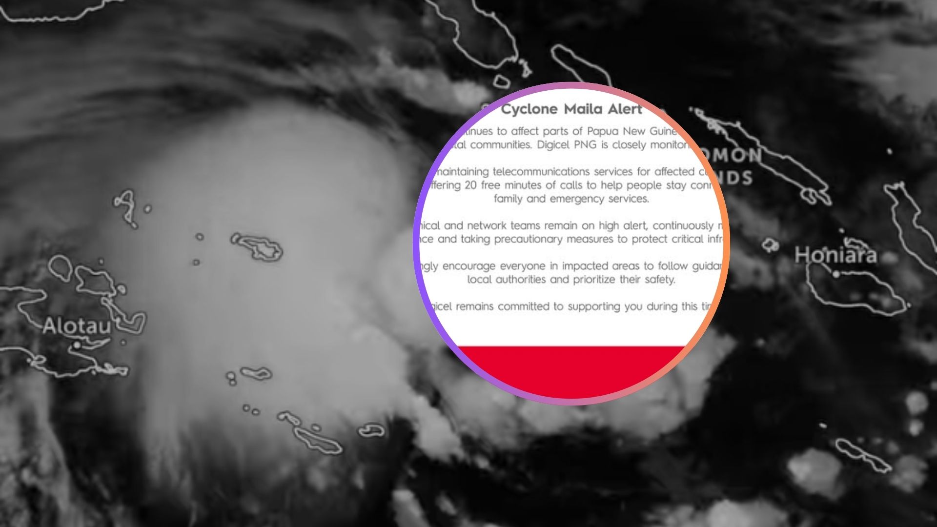 DIGICEL PNG PROVIDES FREE CALL SUPPORT FOR COMMUNITIES AFFECTED BY CYCLONE MAILA