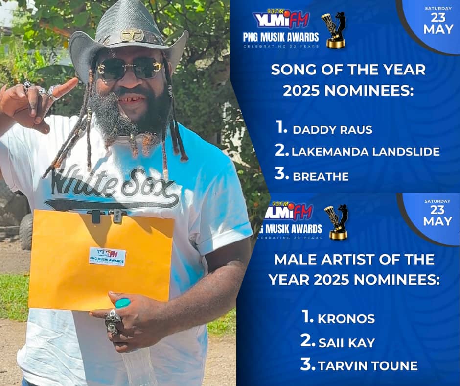 KRONOS “DADDY RAUS” SCORES DOUBLE NOMINATION AT 2025 YFMPNGMA