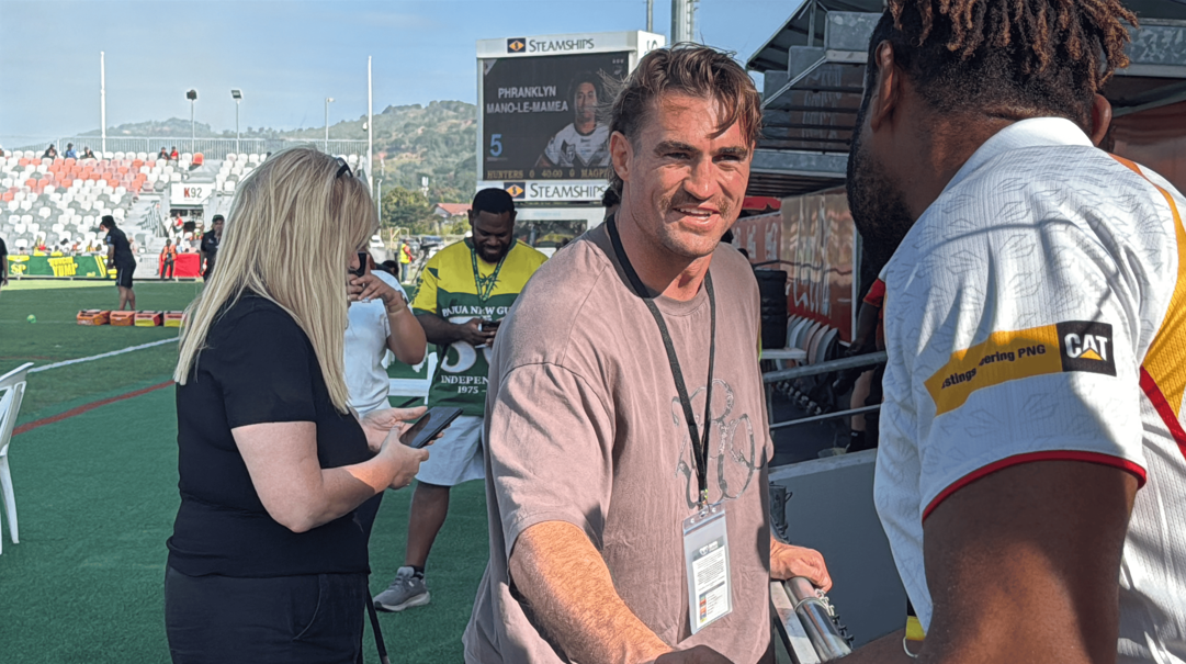 PM MARAPE WELCOMES NRL STAR CONNOR WATSON