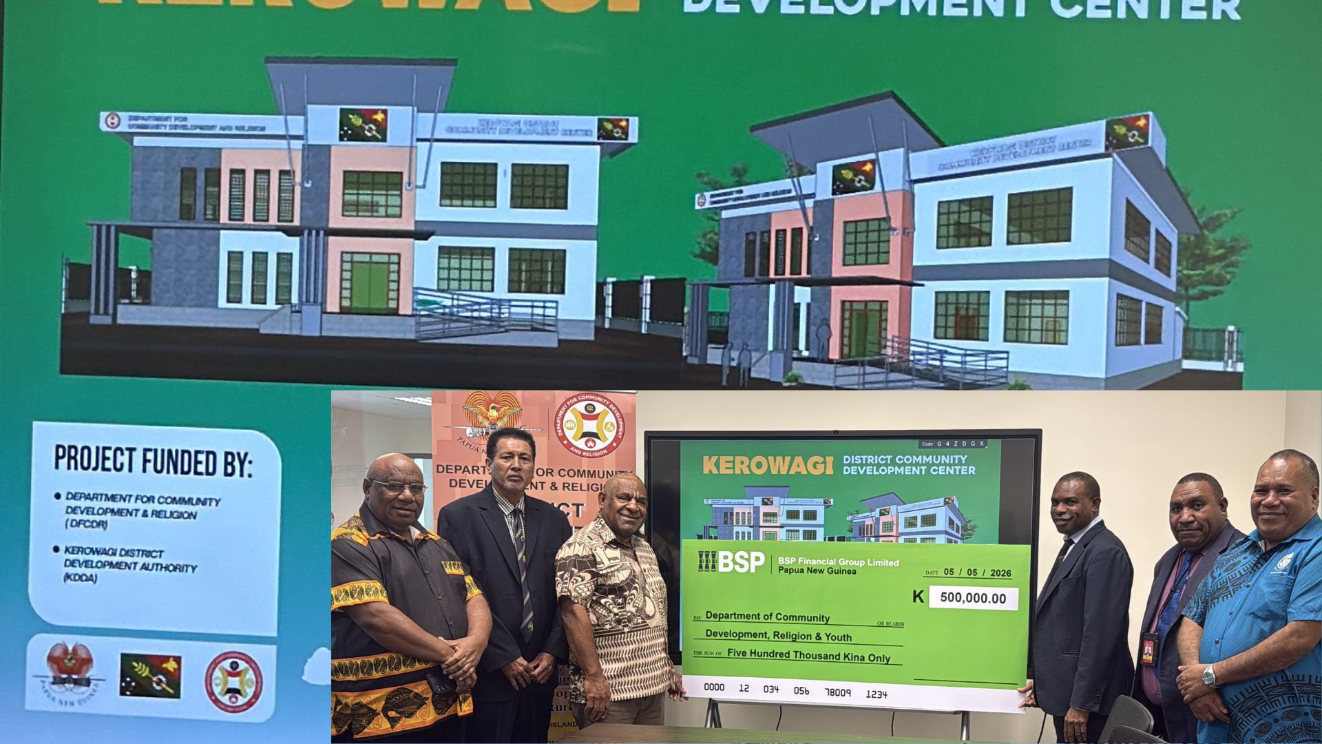 KEROWAGI DDA MAKES FIRST PAYMENT FOR NEW COMMUNITY DEVELOPMENT CENTRE