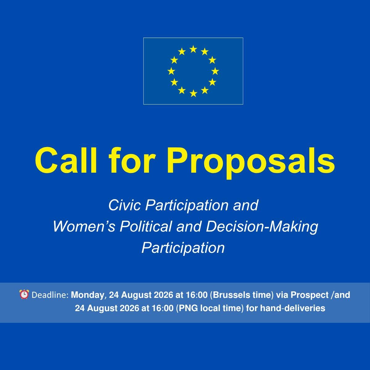 EU PROPOSALS TO STRENGTHEN CIVIC ENGAGEMENT & WOMEN’S PARTICIPATION IN PNG