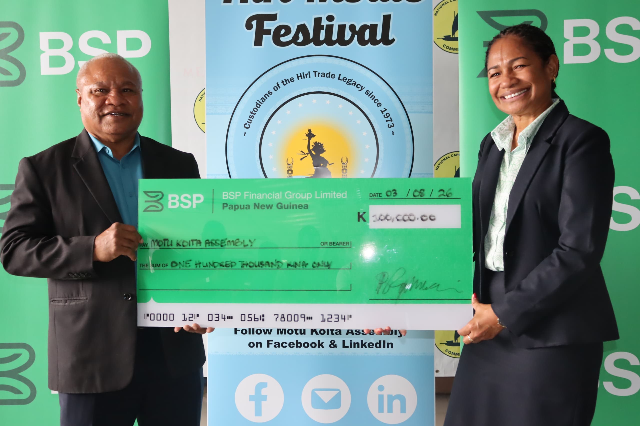 BSP SPONSORS K100,000 TOWARDS THE 2026 HIRI MOALE FESTIVAL