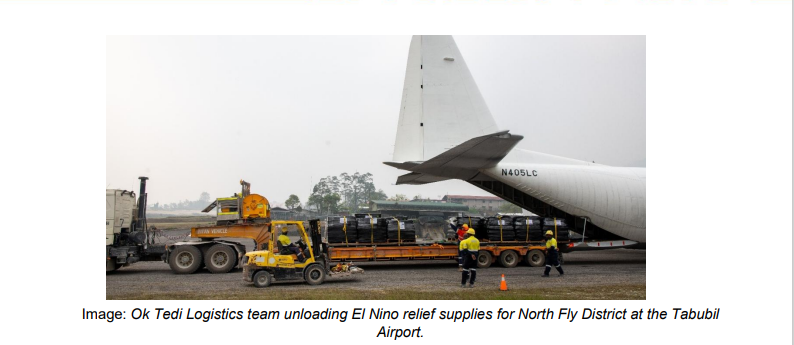 OK TEDI DELIVERS 41 TONNES OF EMERGENCY RELIEF SUPPLIES TO DROUGHT-AFFECTED WESTERN PROVINCE